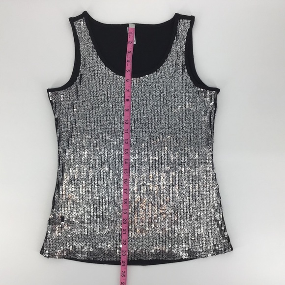 Studio Y Sequin Front Sleeveless Top, Medium - Picture 15 of 16